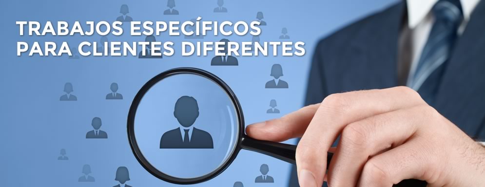 trabajos especficos para clientes diferentes